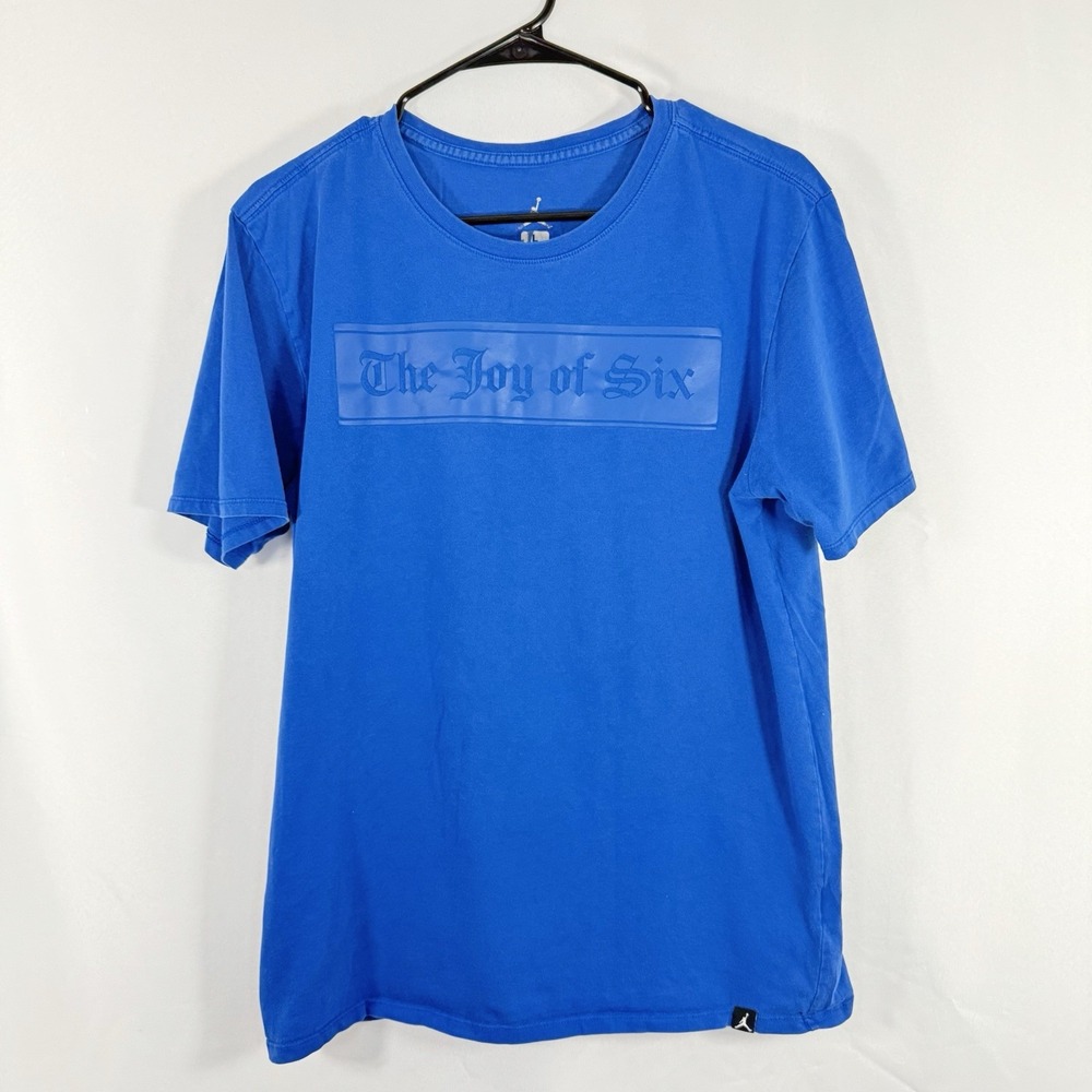 Vintage Michael Jordan Chicago Bulls Blue The Joy Of 6 Decal Logo‎ Double Side L